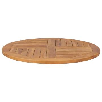 Table Top Solid Teak Wood Round - 80 cm | Hipomarket