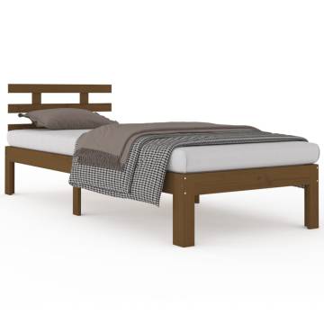 Honey Brown Solid Wood Bed Frame 75x190 cm - Small Single