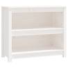 White Book Cabinet 80x35x68 cm - Solid Pine Wood Storage