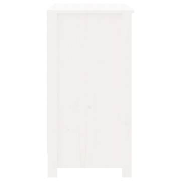 White Book Cabinet 80x35x68 cm - Solid Pine Wood Storage