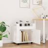 High Gloss White Desk Trolley - 60x45x60 cm | HipoMarket