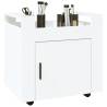 High Gloss White Desk Trolley - 60x45x60 cm | HipoMarket