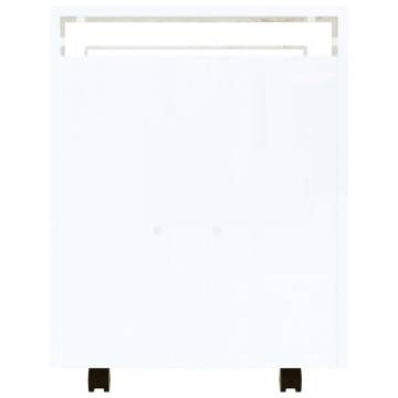 High Gloss White Desk Trolley - 60x45x60 cm | HipoMarket