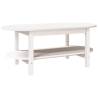 Elegant White Coffee Table - Solid Pine Wood 110x55 cm