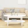 Elegant White Coffee Table - Solid Pine Wood 110x55 cm