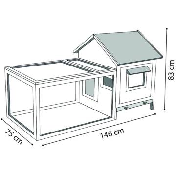 FLAMINGO Grace Cottage Rabbit Hutch - Comfortable & Stylish