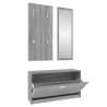 Stylish 3-in-1 Shoe Cabinet Set in Grey Sonoma - Hipomarket