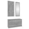 Stylish 3-in-1 Shoe Cabinet Set in Grey Sonoma - Hipomarket