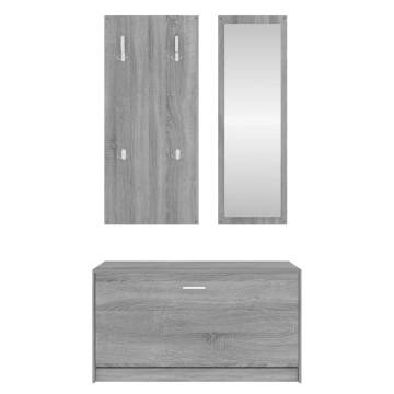 Stylish 3-in-1 Shoe Cabinet Set in Grey Sonoma - Hipomarket