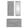 Stylish 3-in-1 Shoe Cabinet Set in Grey Sonoma - Hipomarket