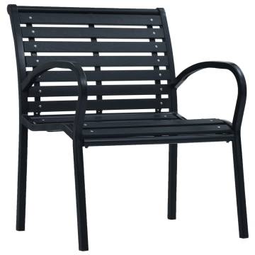 Stylish Black Steel & WPC Garden Chairs - 2 pcs Set