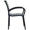 Stylish Black Steel & WPC Garden Chairs - 2 pcs Set