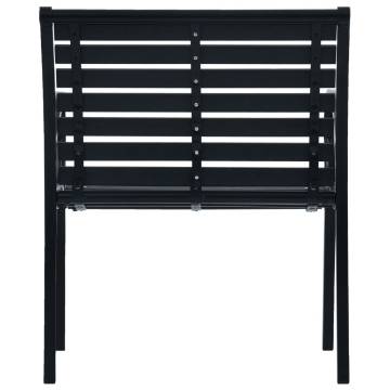 Stylish Black Steel & WPC Garden Chairs - 2 pcs Set