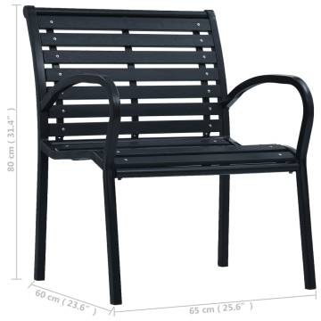 Stylish Black Steel & WPC Garden Chairs - 2 pcs Set