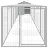 Light Grey Chicken Cage with Run - Durable Galvanised Steel