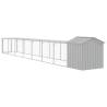 Light Grey Chicken Cage with Run - Durable Galvanised Steel