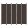 5-Panel Room Divider Brown - Stylish Privacy Screen | Hipomarket