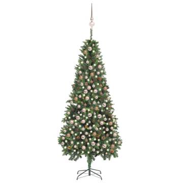 210 cm Pre-lit Christmas Tree with Balls & Pine Cones | HipoMarket