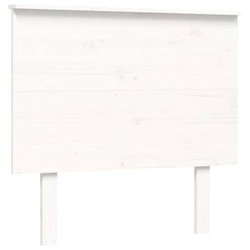 White Bed Frame with Headboard 90x200 cm - Solid Wood