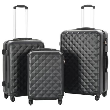 Hardcase Trolley Set 3 pcs Black ABS | Durable & Lightweight