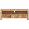 Stylish TV Cabinet in Rough Mango Wood - 110x30x40 cm