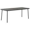 Garden Table Dark Grey - 180x83 cm Steel | Hipomarket UK