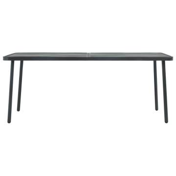 Garden Table Dark Grey - 180x83 cm Steel | Hipomarket UK