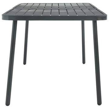 Garden Table Dark Grey - 180x83 cm Steel | Hipomarket UK