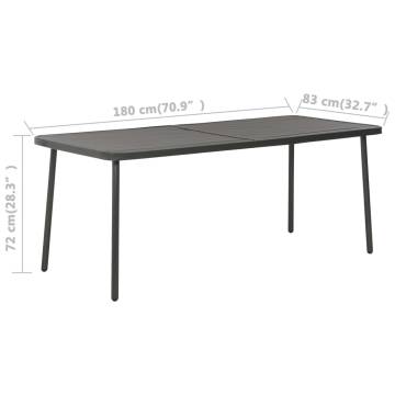 Garden Table Dark Grey - 180x83 cm Steel | Hipomarket UK