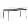 Garden Table Dark Grey - 180x83 cm Steel | Hipomarket UK