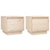 Stylish Solid Wood Pine Bedside Cabinets - 2 pcs | HipoMarket