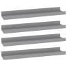 Grey Wall Shelves Set of 4 - 40x9x3 cm | HipoMarket