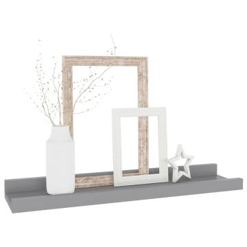 Grey Wall Shelves Set of 4 - 40x9x3 cm | HipoMarket