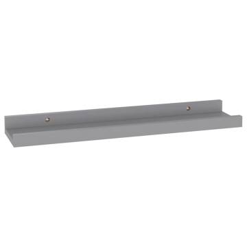 Grey Wall Shelves Set of 4 - 40x9x3 cm | HipoMarket