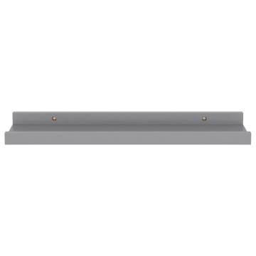 Grey Wall Shelves Set of 4 - 40x9x3 cm | HipoMarket