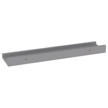 Grey Wall Shelves Set of 4 - 40x9x3 cm | HipoMarket