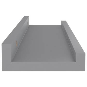 Grey Wall Shelves Set of 4 - 40x9x3 cm | HipoMarket