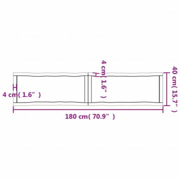 Light Brown Solid Wood Table Top - 180x40 cm | HipoMarket