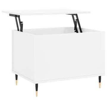 Elegant High Gloss White Coffee Table - 60x44.5x45 cm