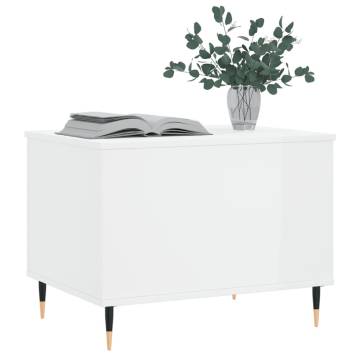 Elegant High Gloss White Coffee Table - 60x44.5x45 cm