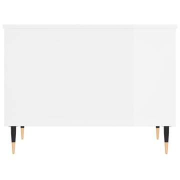 Elegant High Gloss White Coffee Table - 60x44.5x45 cm