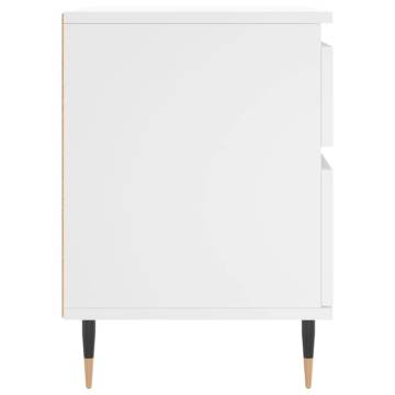 Stylish White Bedside Cabinet - 40x35x50 cm | Hipomarket