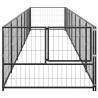 Durable 7 m² Black Steel Dog Kennel - Perfect Outdoor Space