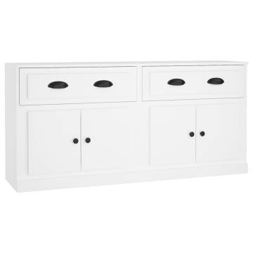 Classic White Engineered Wood Sideboards - 2 Pcs Set