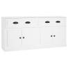 Classic White Engineered Wood Sideboards - 2 Pcs Set