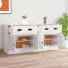 Classic White Engineered Wood Sideboards - 2 Pcs Set