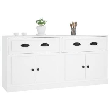 Classic White Engineered Wood Sideboards - 2 Pcs Set