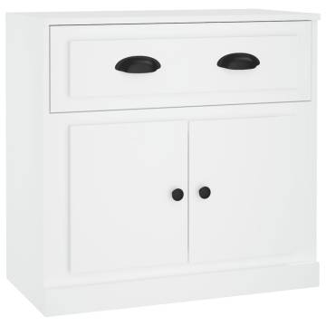 Classic White Engineered Wood Sideboards - 2 Pcs Set