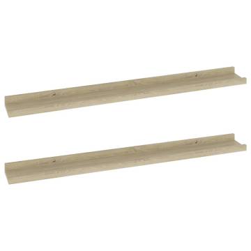 Stylish Sonoma Oak Wall Shelves - 2 pcs | Hipomarket