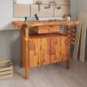 Workbench with Drawer and Vices 124x52x83 cm Solid Wood Acacia Quantity in Package 1 Model 1 drawer 2 doors 